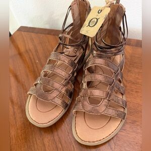 Born Metallic Brown Strappy Sandals